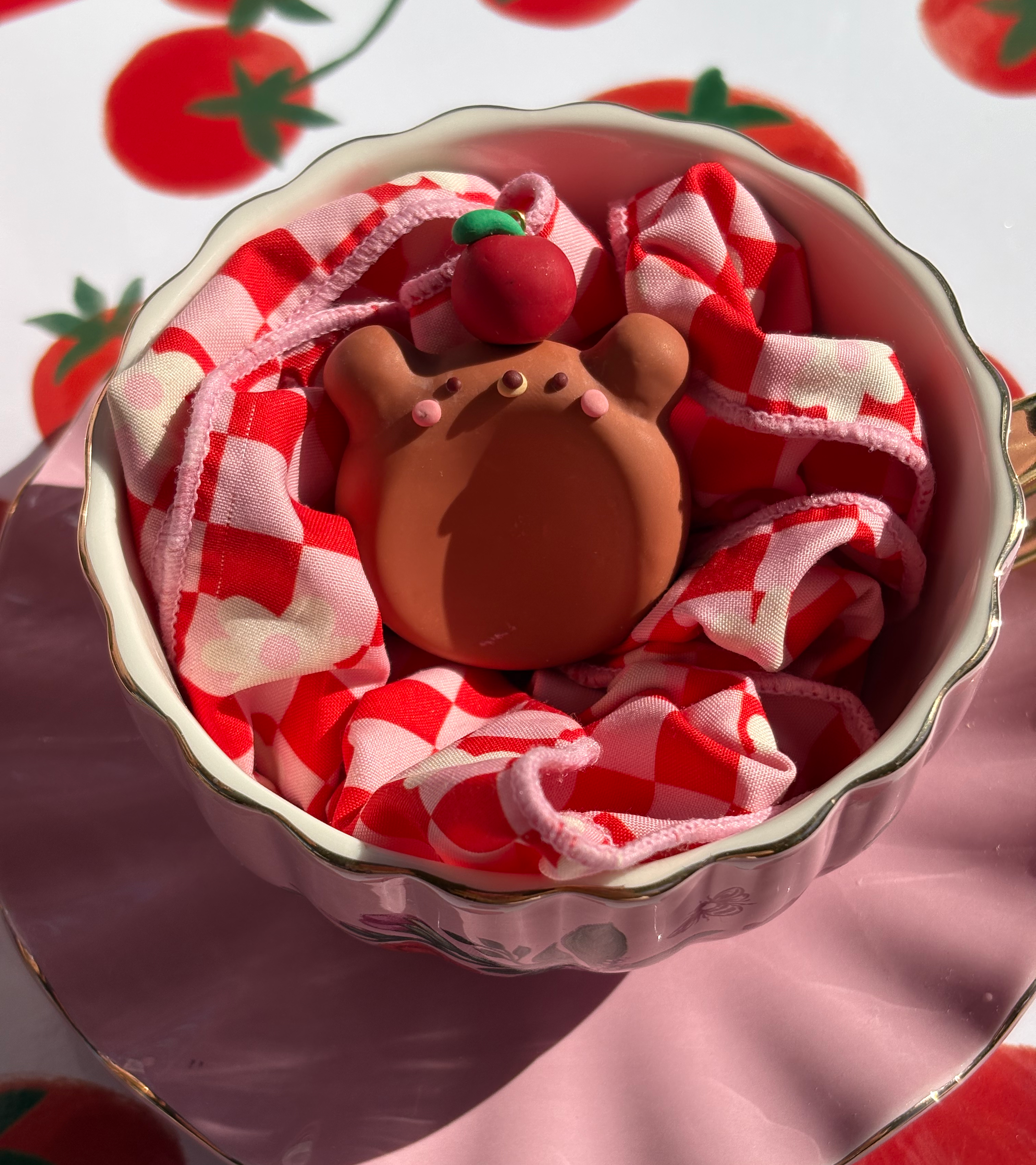 Apple Bear Worry Stone