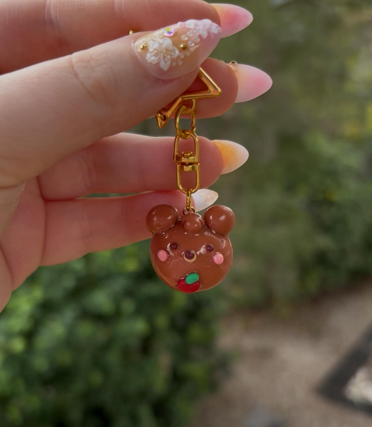 Apple Bear Mini Charm